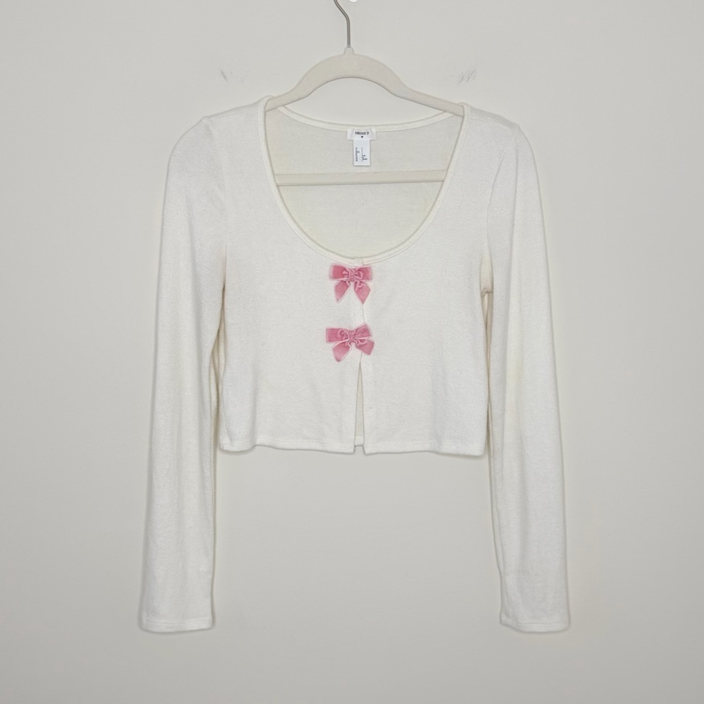Velvet Bow Accent Pajamas with Cropped Top feminine Valentine’s vacation